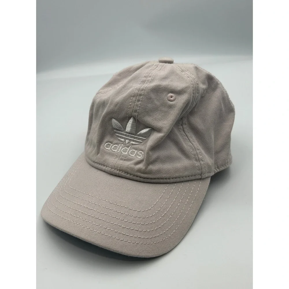 Adidas Originals Trefoil Relaxed Strapback Hat Mauve Pink Cotton Dad Cap OSFM